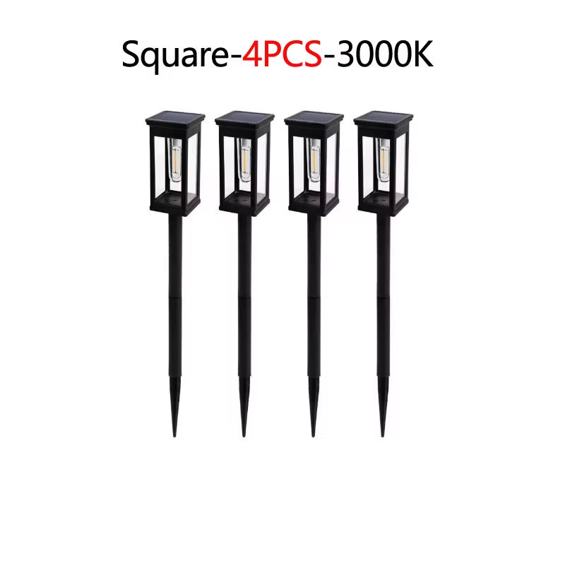 2/4/6Pcs Retro Solar Pathway Warm Lights Outdoor Waterproof Garden Incandescent Bulb for Walkway Yard Backyard Landscape Decor