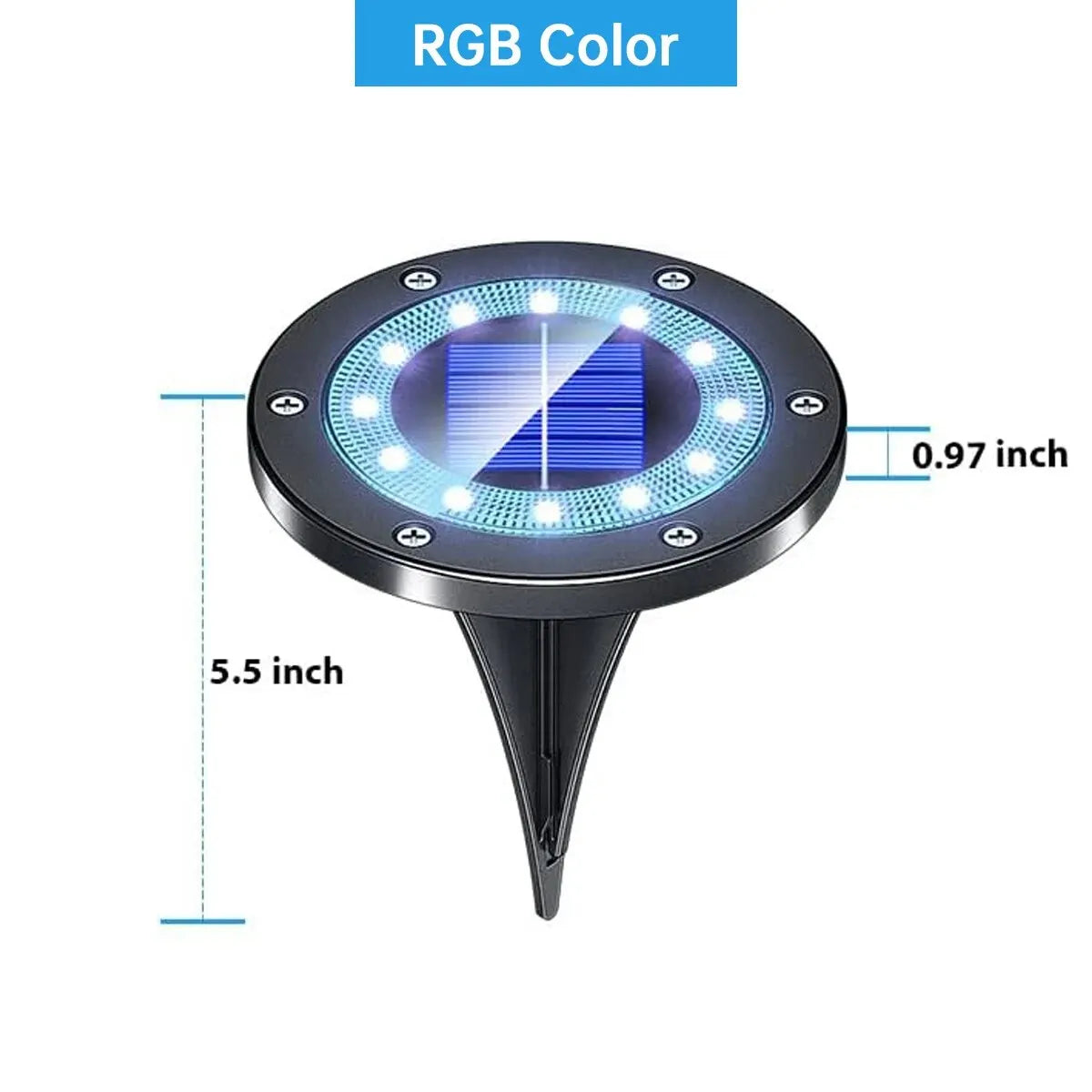 Solar Ground Lights Outdoor 12LED Solar Lights Waterproof Solar Garden Lights for Pathway Yard Halloween Christmas Decorations
