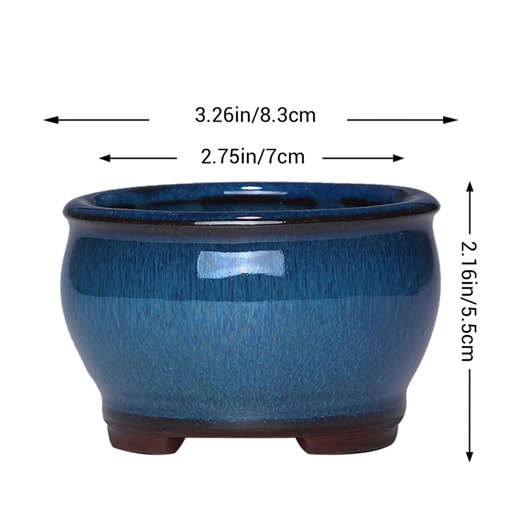 Ceramic Succulent Flower Pot Small Glazed Plant Flower Pot for Indoor Flowers Cactus Herbs Aloes