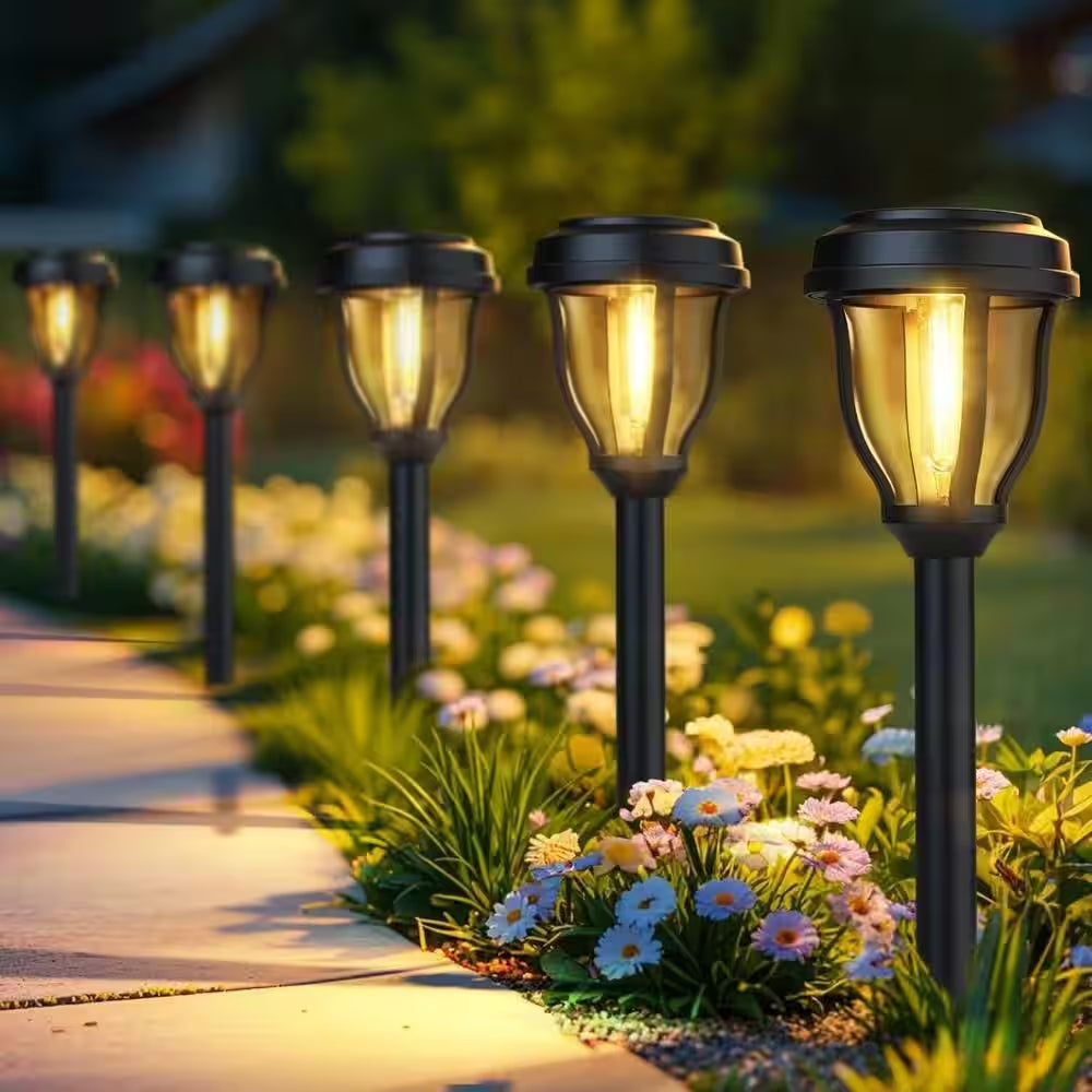 12-Pack Solar Lights Outdoor, Pathway Lights Auto On/Off Waterproof Garden Landscape Lighting