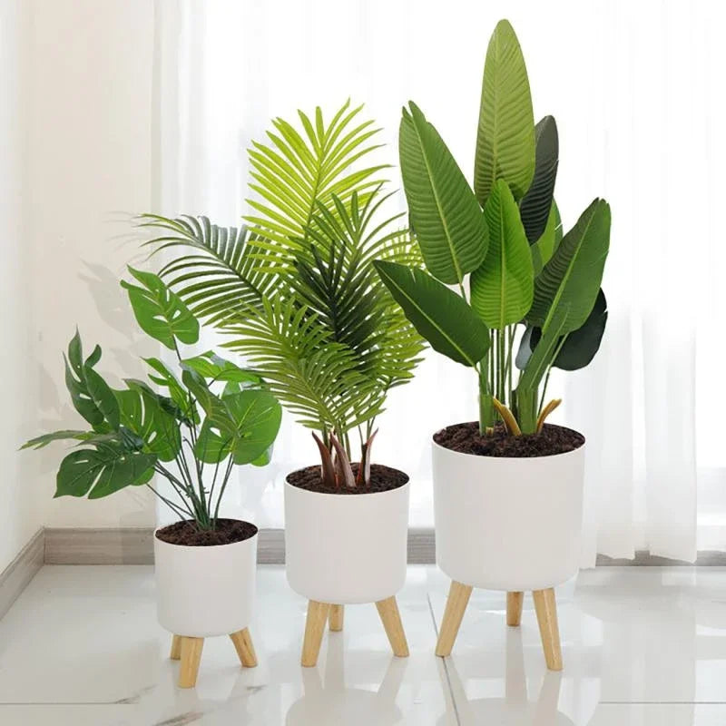 Self Watering Planter White Flower Pot with Water Level Indicator Self Watering Plant Pot Modern Decorative Bonsai Pot