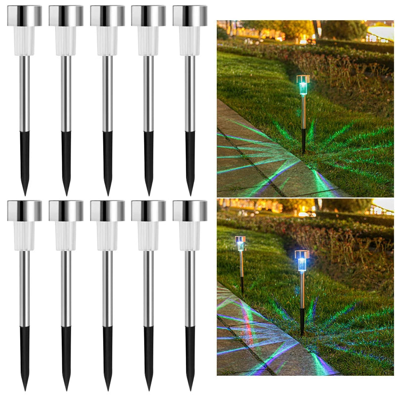 10 Pack Solar Outdoor Lights Solar Garden Light LED Landscape Lighting Waterproof Pathway Lights Decor Walkway Lawn Patio Yard