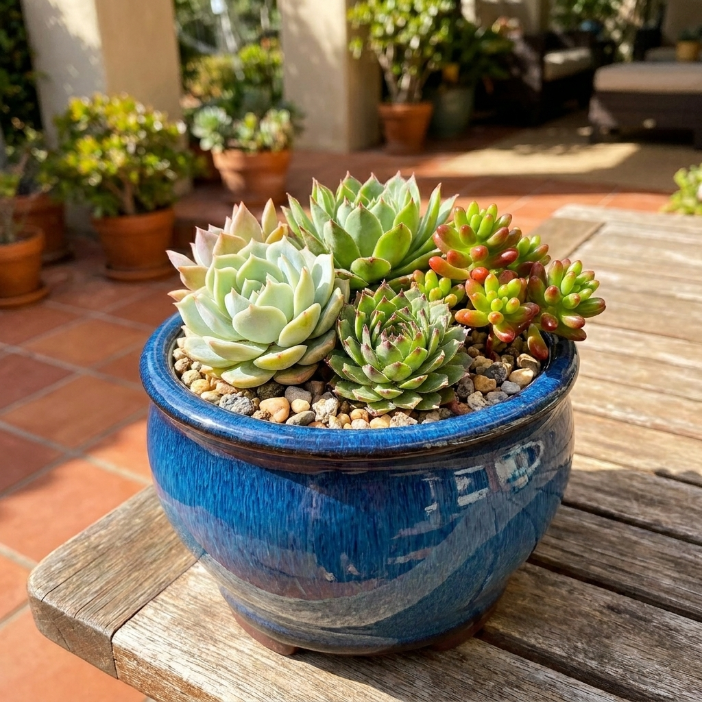 Ceramic Succulent Pot – Small Glazed Flower Pot for Indoor Plants